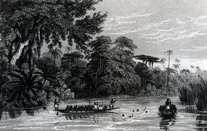 Canoes on the Niger River by English School